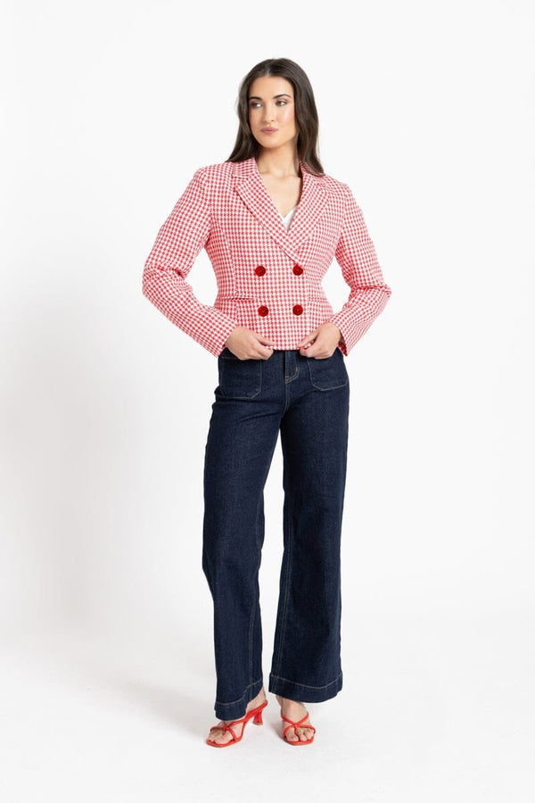 Womens Blazer - Ruby Check | Audrey