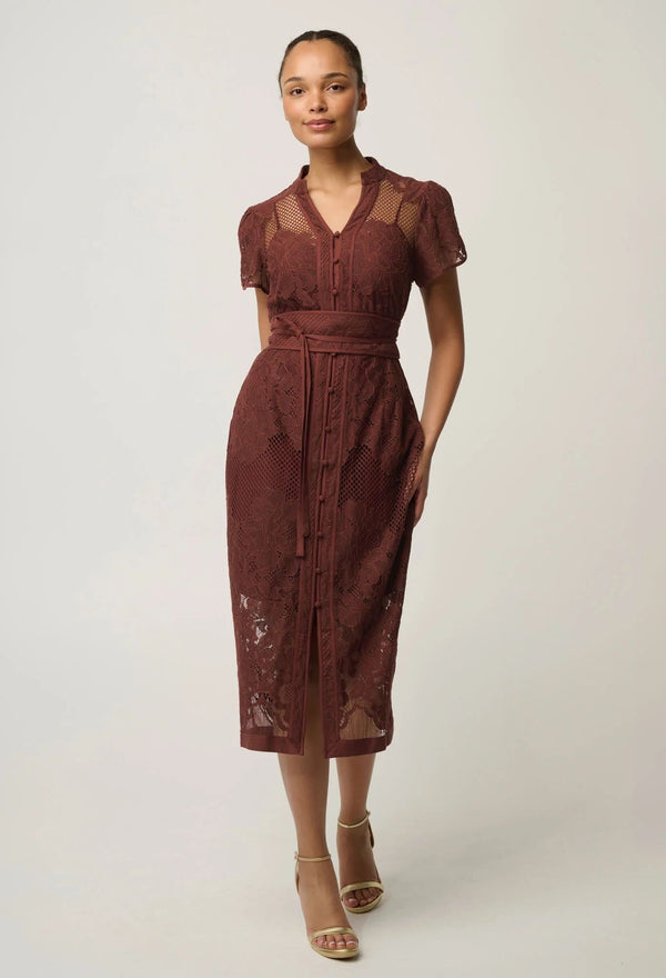 Womens Solene Cotton Blend Lace Dress