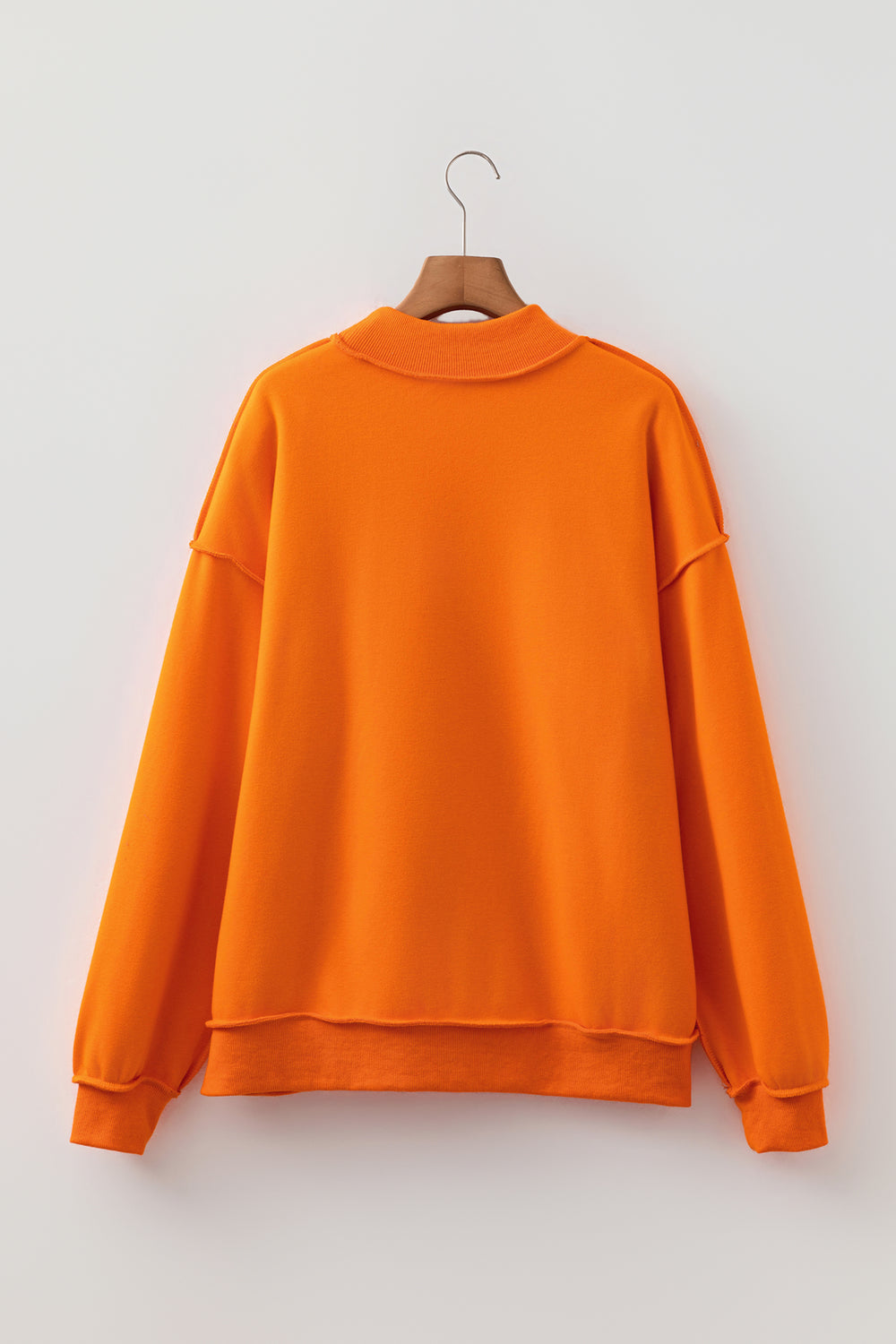 Racing Red Oversize Drop Shoulder Reversible Mock Neck Sweatshirt