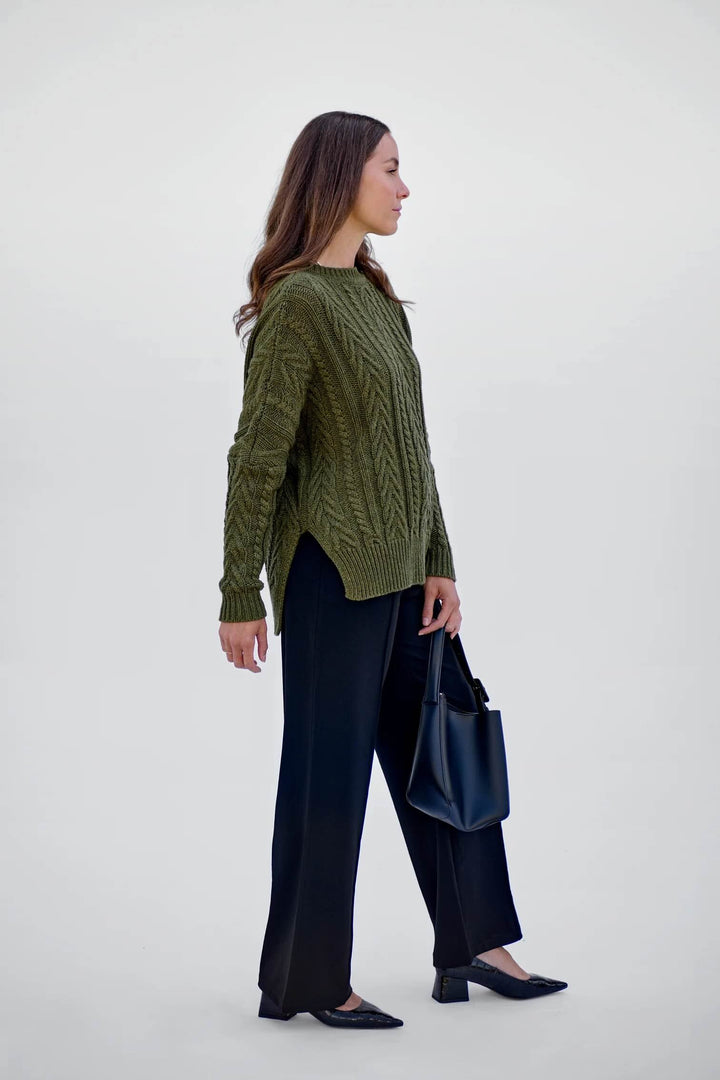 Maxted Soft Cable Pullover – Khaki