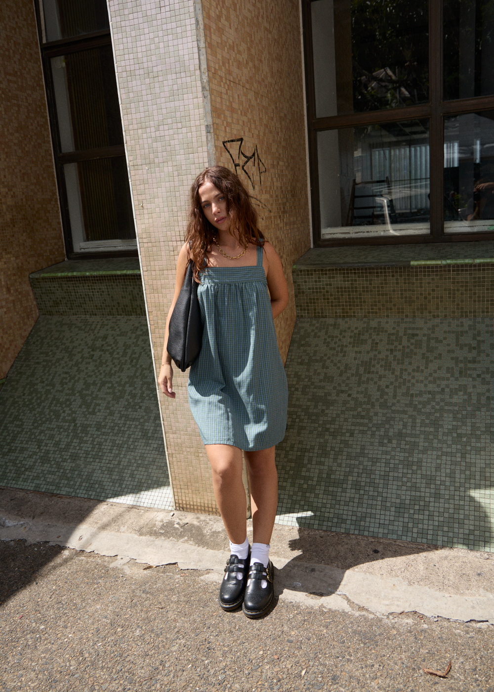 Womens Mini Dress Voyager - Deep Olive Voyager - AFENDS
