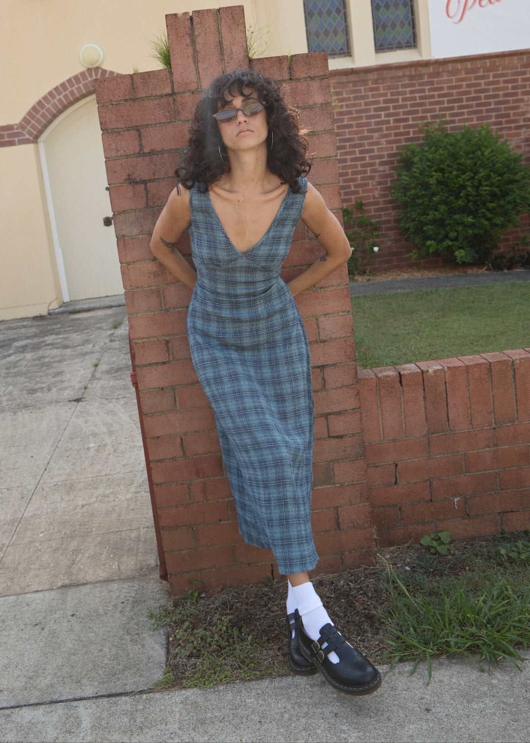 Tully Seersucker Maxi Dress – Navy Check