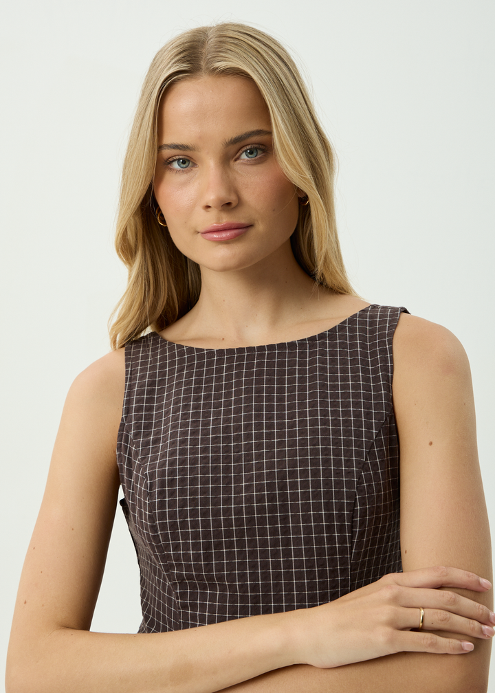 Lux Mini Dress – Chocolate Check