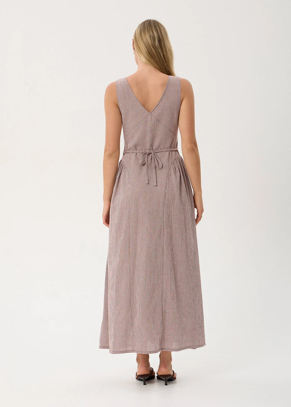 Womens Maxi Dress Jacqueline - Mahogany Check - AFENDS