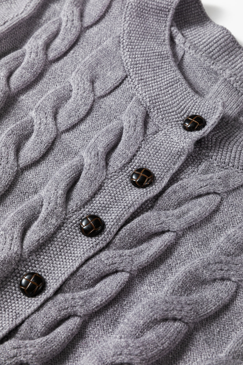 High Cable Knit Cardigan Sweater