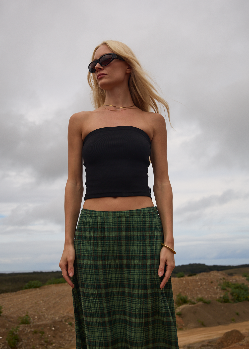 Womens Rib Tube Top Jamie - Black - AFENDS