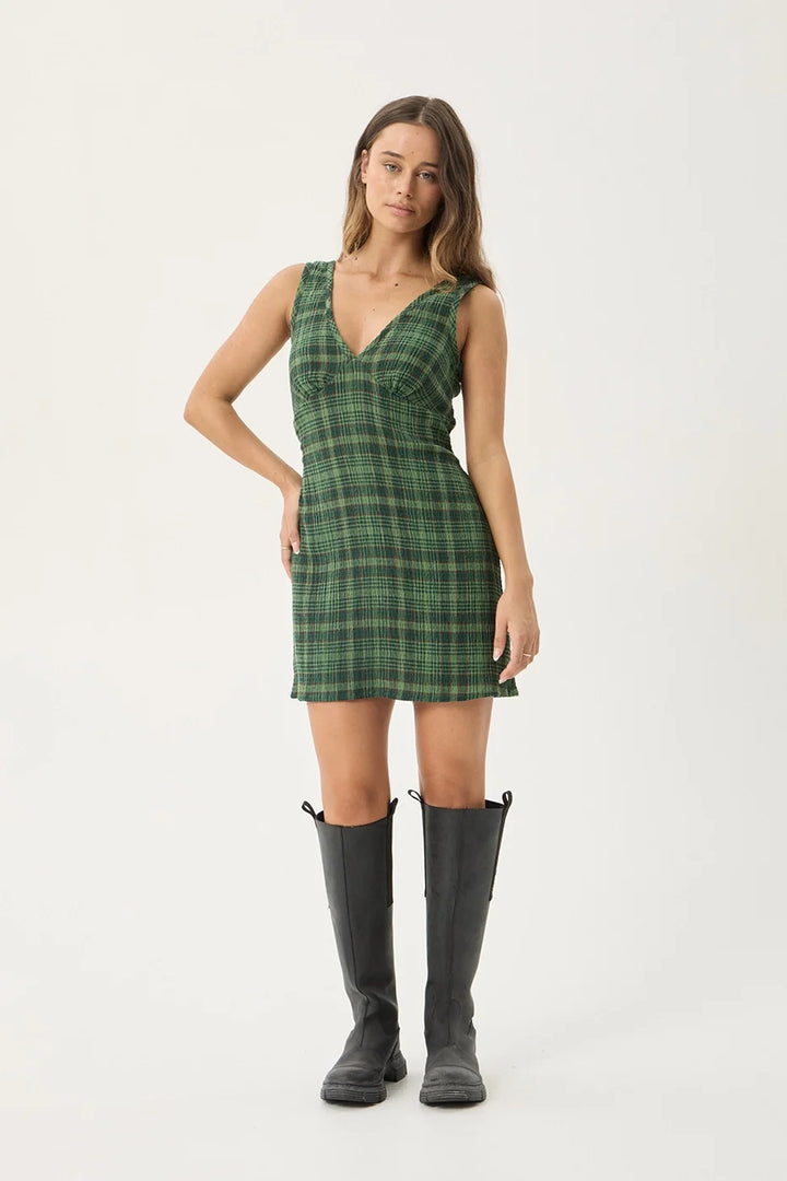 Lonnie Seersucker Mini Dress – Hunter Green