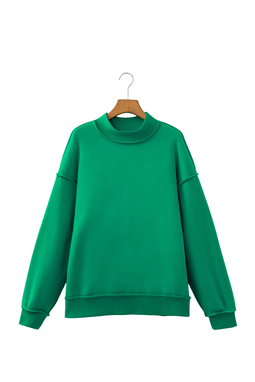 Racing Red Oversize Drop Shoulder Reversible Mock Neck Sweatshirt