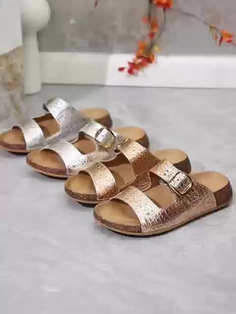 Ashfield Croc-Embossed Buckle Sandals