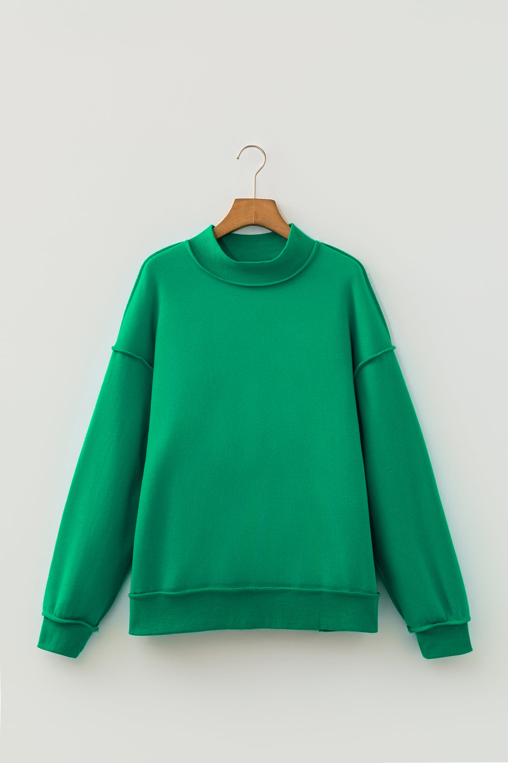Racing Red Oversize Drop Shoulder Reversible Mock Neck Sweatshirt