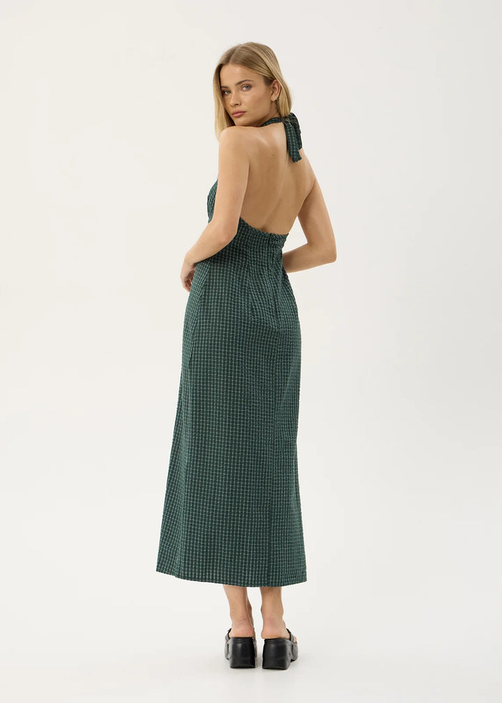 Alexa Seersucker Maxi Dress – Pine Check