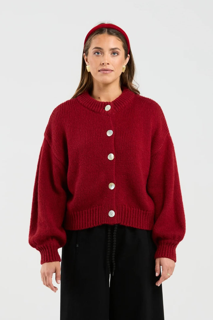 Chloe Cardigan – Deep Red