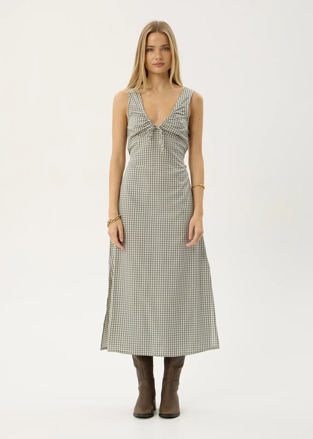 Womens Maxi Dress Izzy - Vice Alpine Check - AFENDS