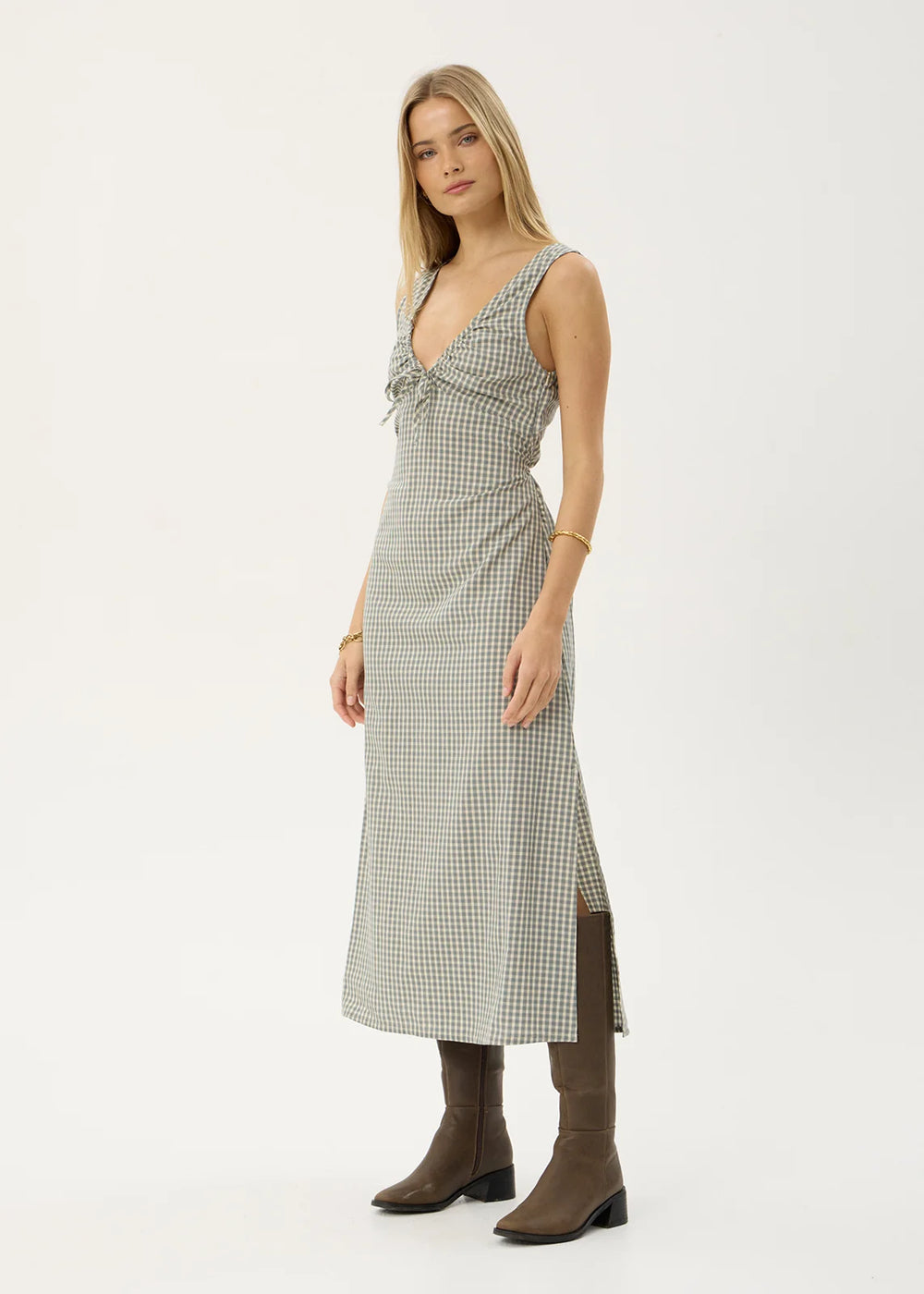 Womens Maxi Dress Izzy - Vice Alpine Check - AFENDS