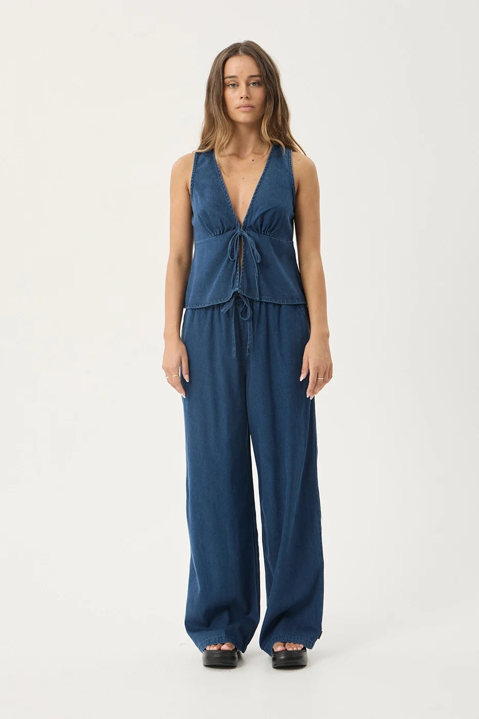 Womens Sleeveless Top Palmer - Ink - AFENDS