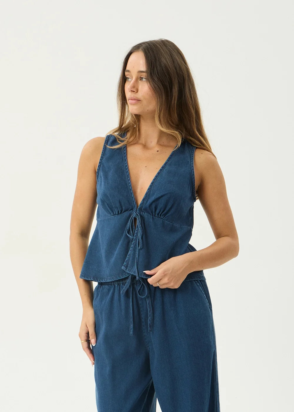 Womens Sleeveless Top Palmer - Ink - AFENDS