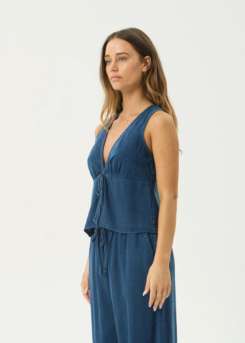 Womens Sleeveless Top Palmer - Ink - AFENDS