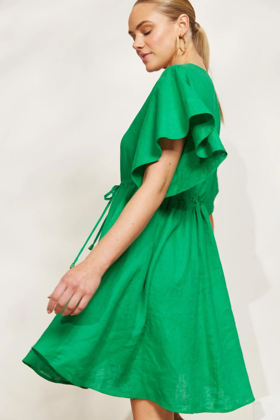 Halcyon Tie Dress – Emerald