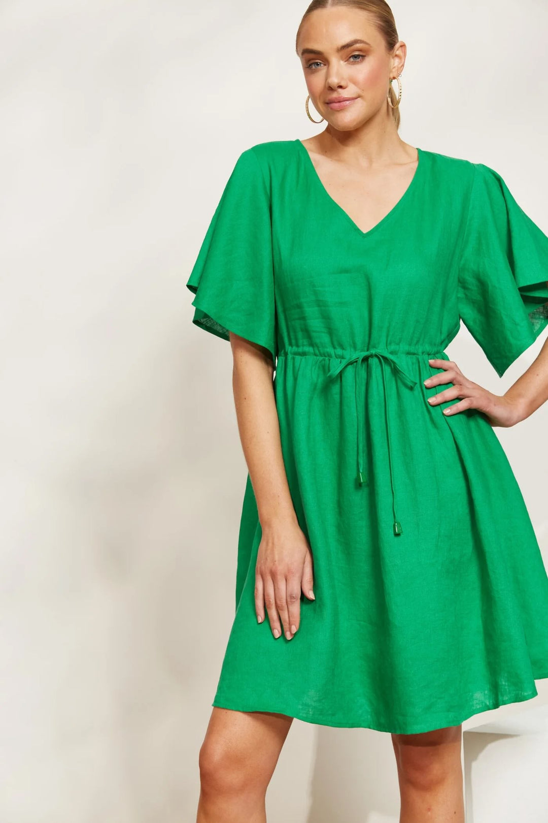 Halcyon Tie Dress – Emerald