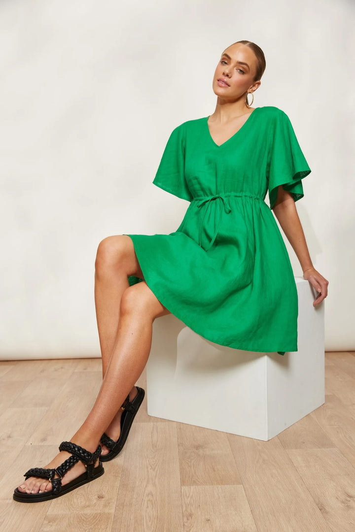 Halcyon Tie Dress – Emerald