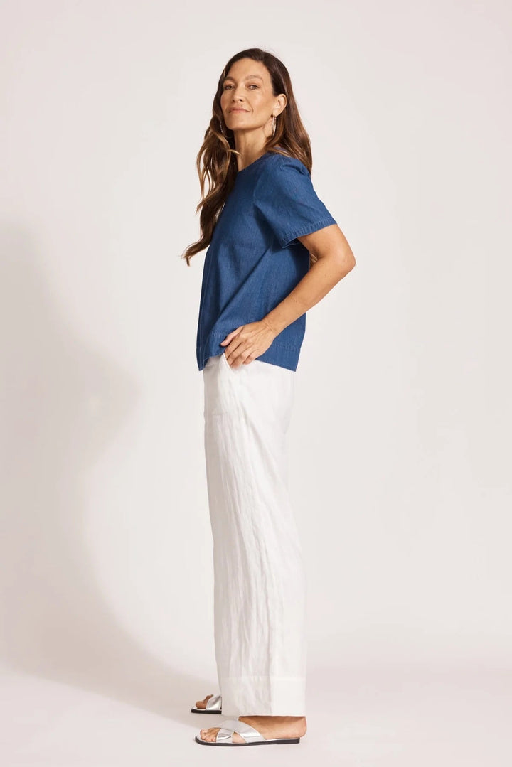 Melenia Denim Top – Indigo