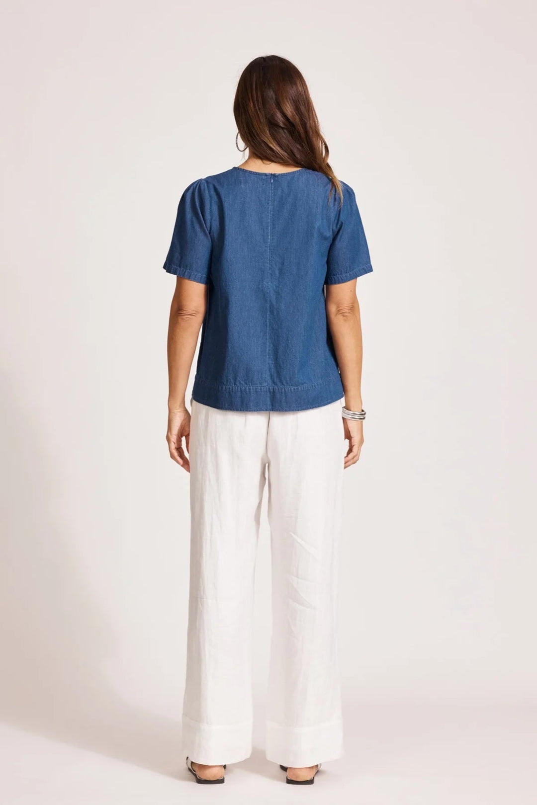 Melenia Denim Top – Indigo