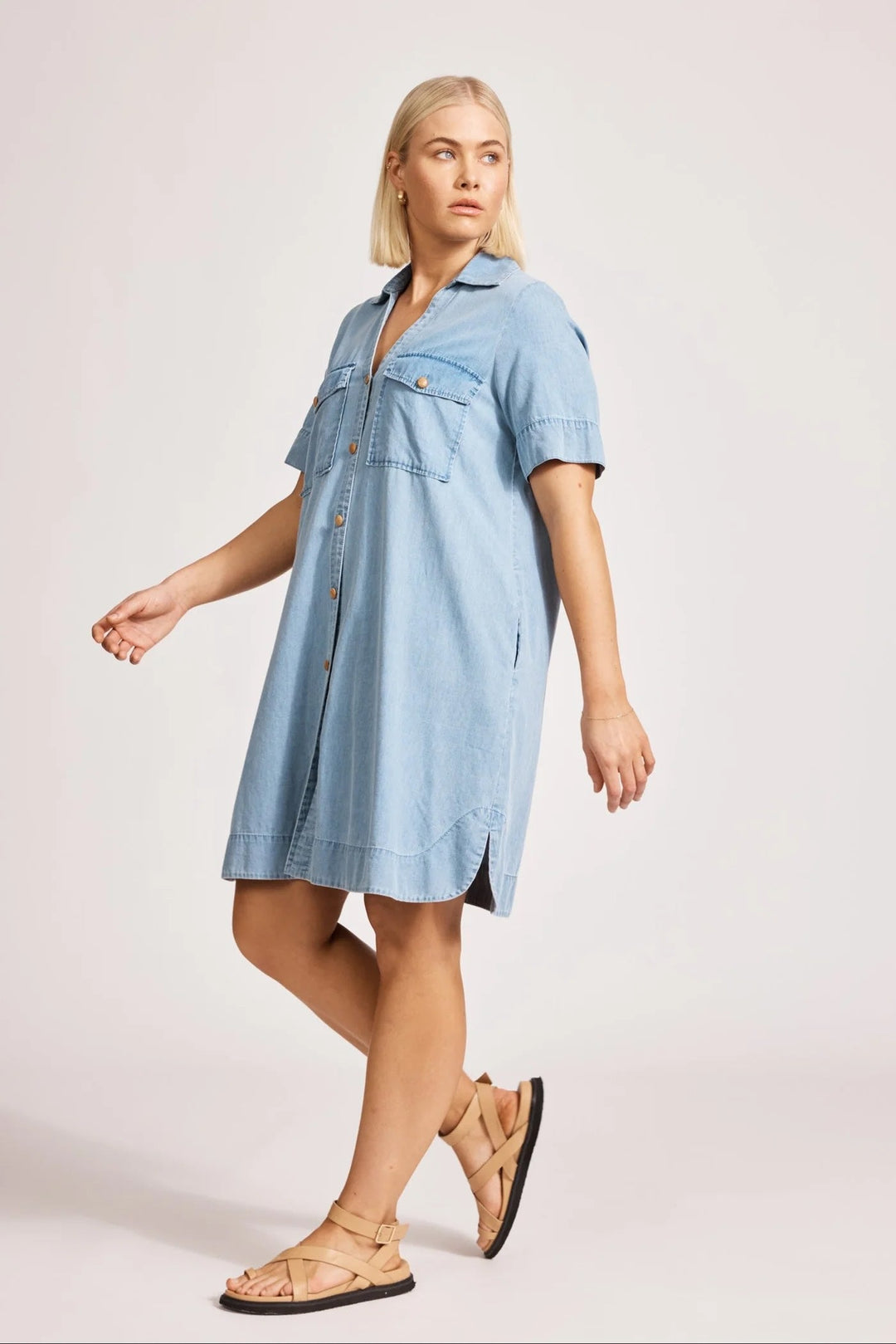 Melenia Denim Shirt Dress