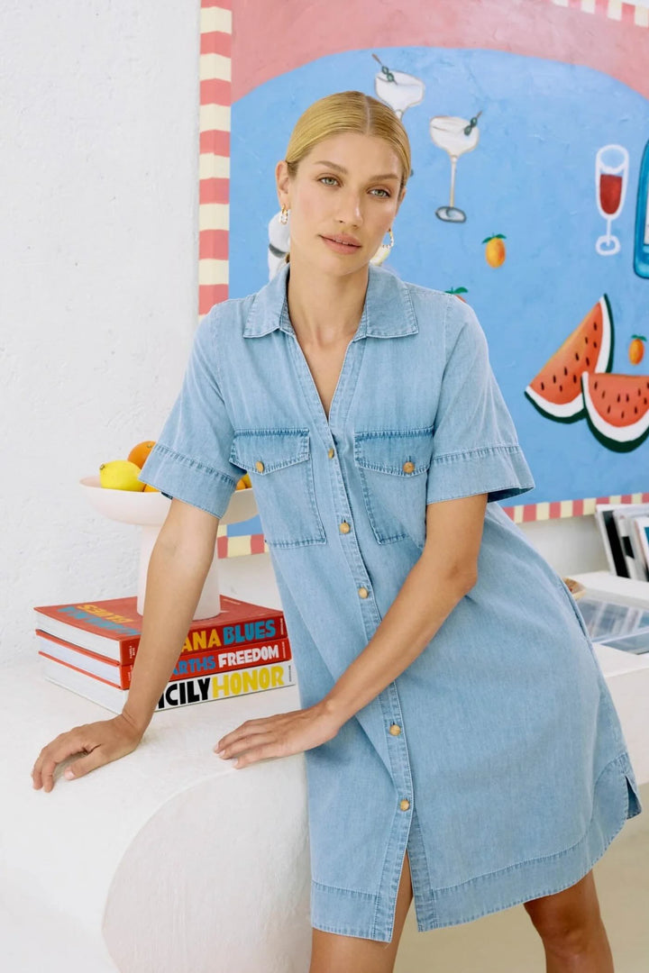Melenia Denim Shirt Dress