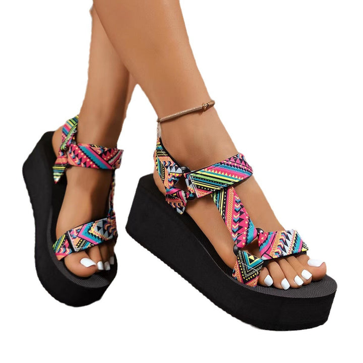 Holly Colour-Block Platform Sandals – Multicolor