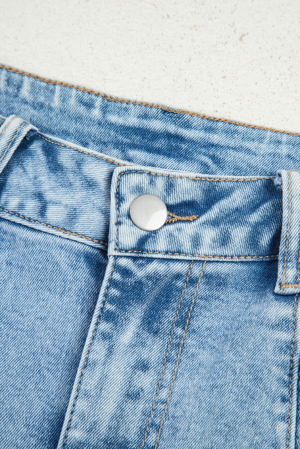 Beau Blue Flower Patched Light Wash Cropped High Waist Barrel Jeans