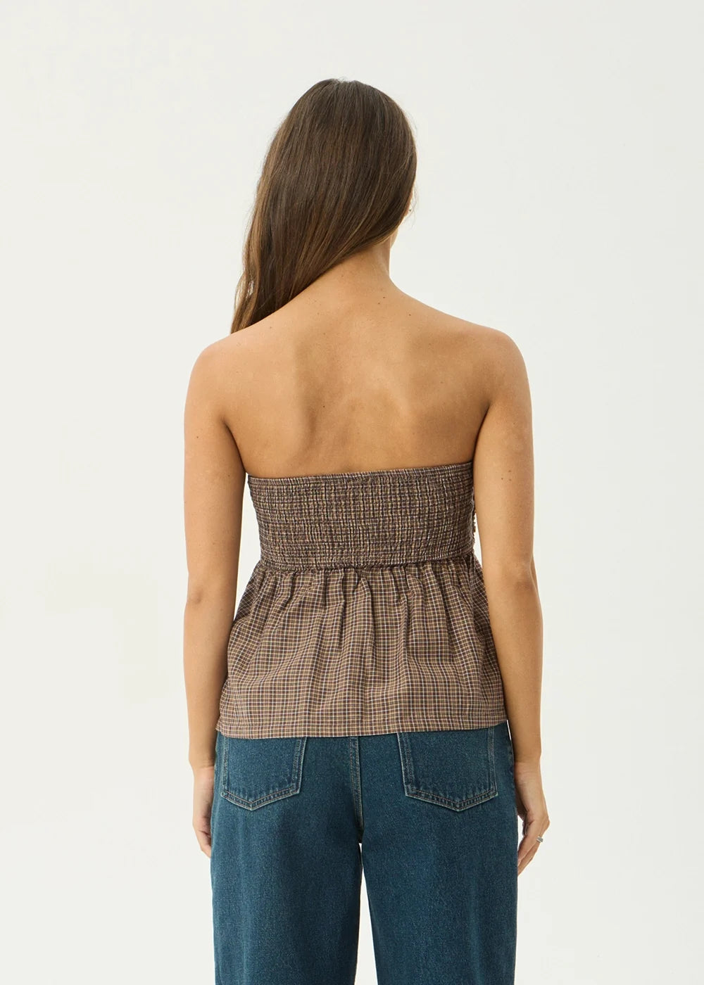 Womens Strapless Top Juni - Coffee - AFENDS