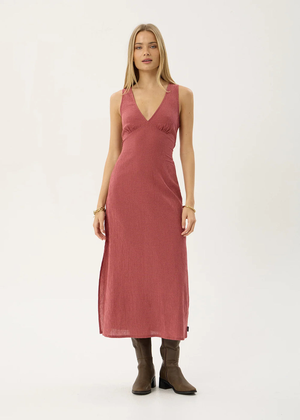 Womens Maxi Dress Tully - Indy Rose Check - AFENDS