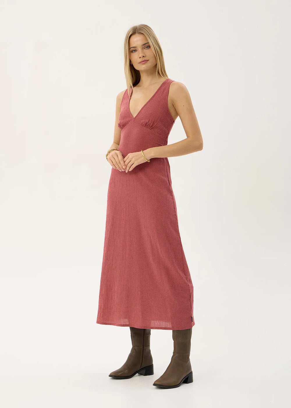 Womens Maxi Dress Tully - Indy Rose Check - AFENDS