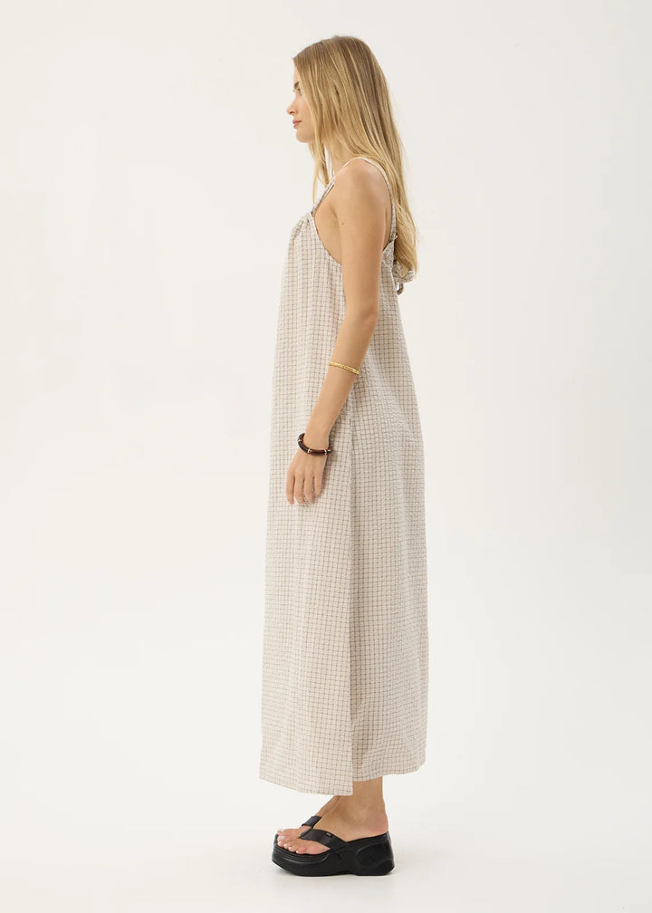 Vania Seersucker Maxi Dress – Moonbeam Check