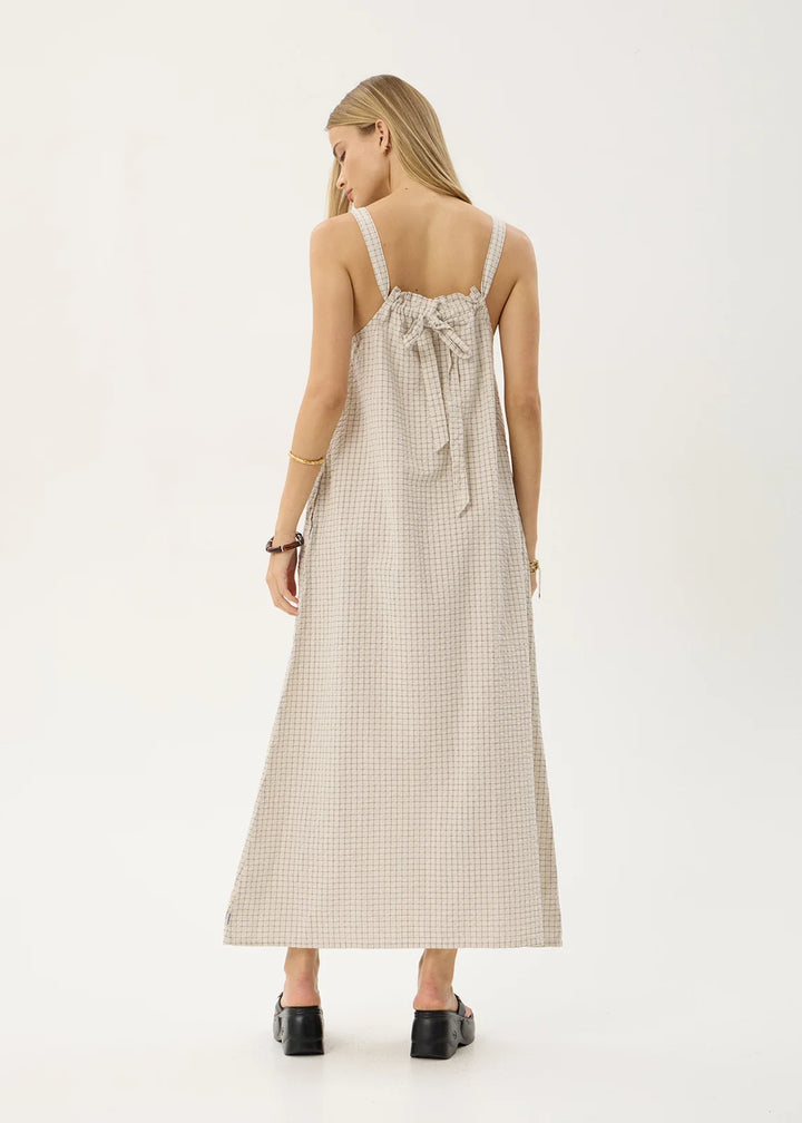 Vania Seersucker Maxi Dress – Moonbeam Check