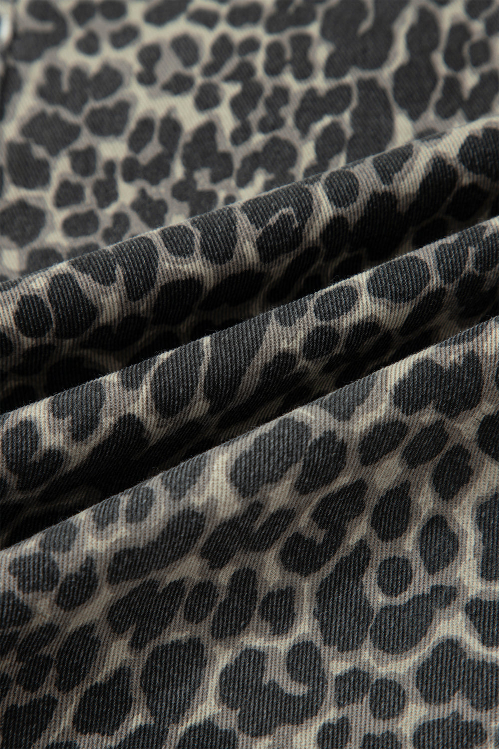 Black Leopard Print High Waist Barrel Jeans