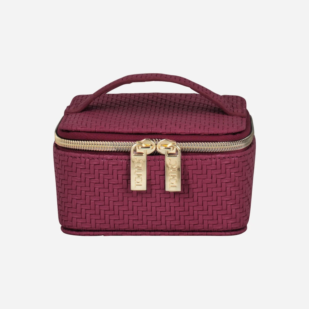 Herringbone Jewellery Cube - Plum
