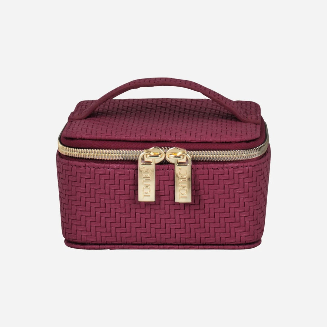 Herringbone Jewellery Cube – Plum