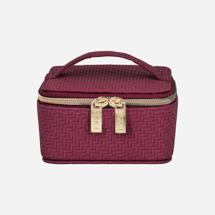 Herringbone Jewellery Cube – Plum