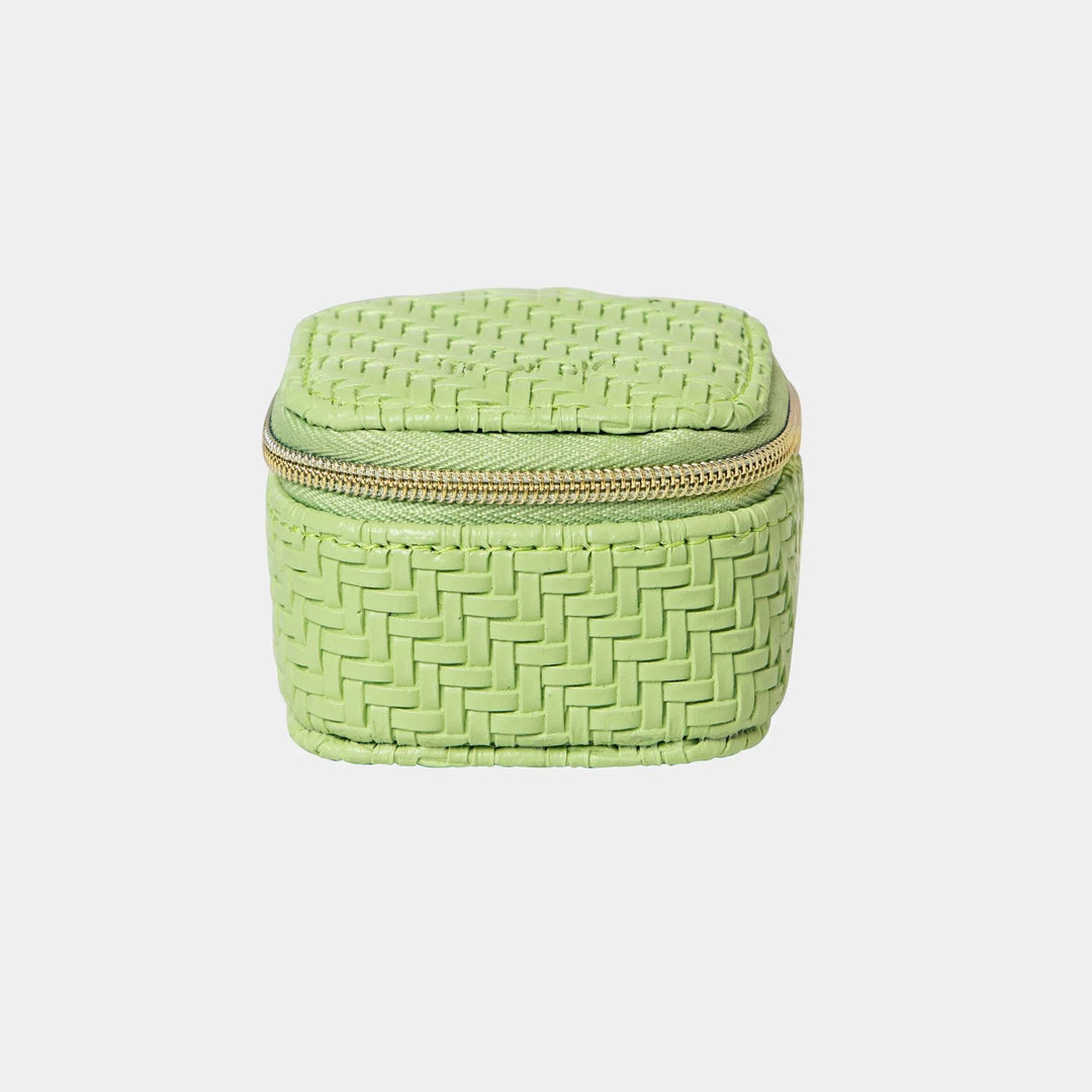 Herringbone Mini Jewellery Cube – Pistachio