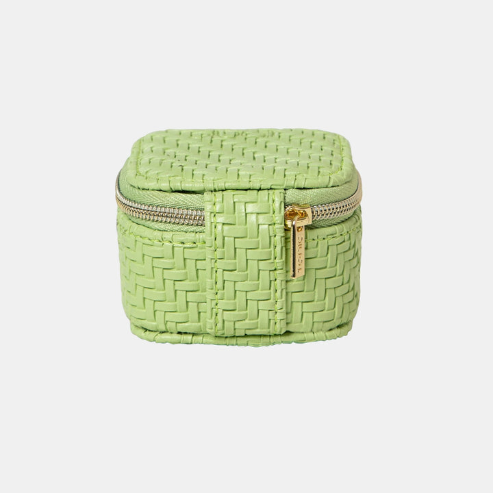 Herringbone Mini Jewellery Cube – Pistachio