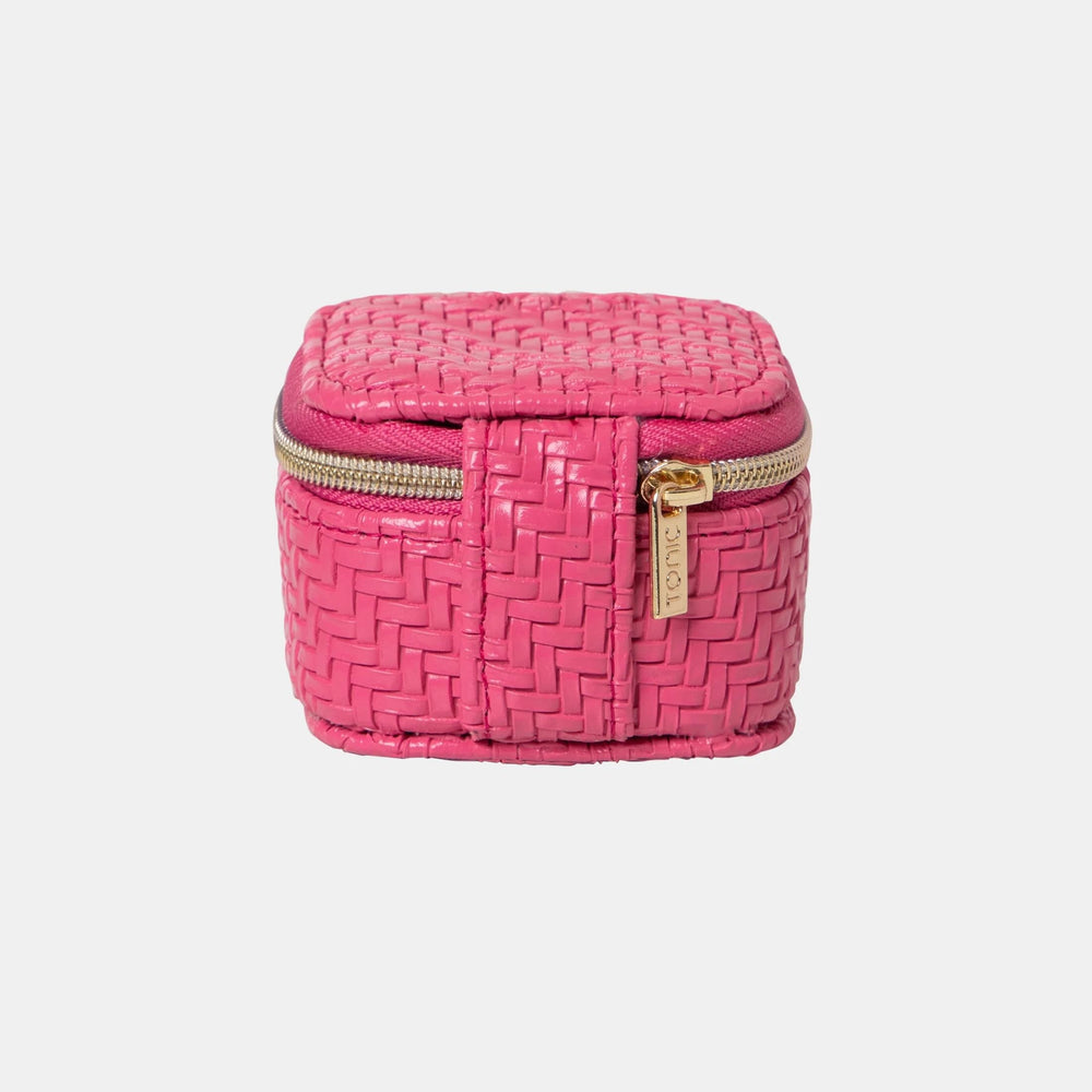Herringbone Mini Cube - Raspberry