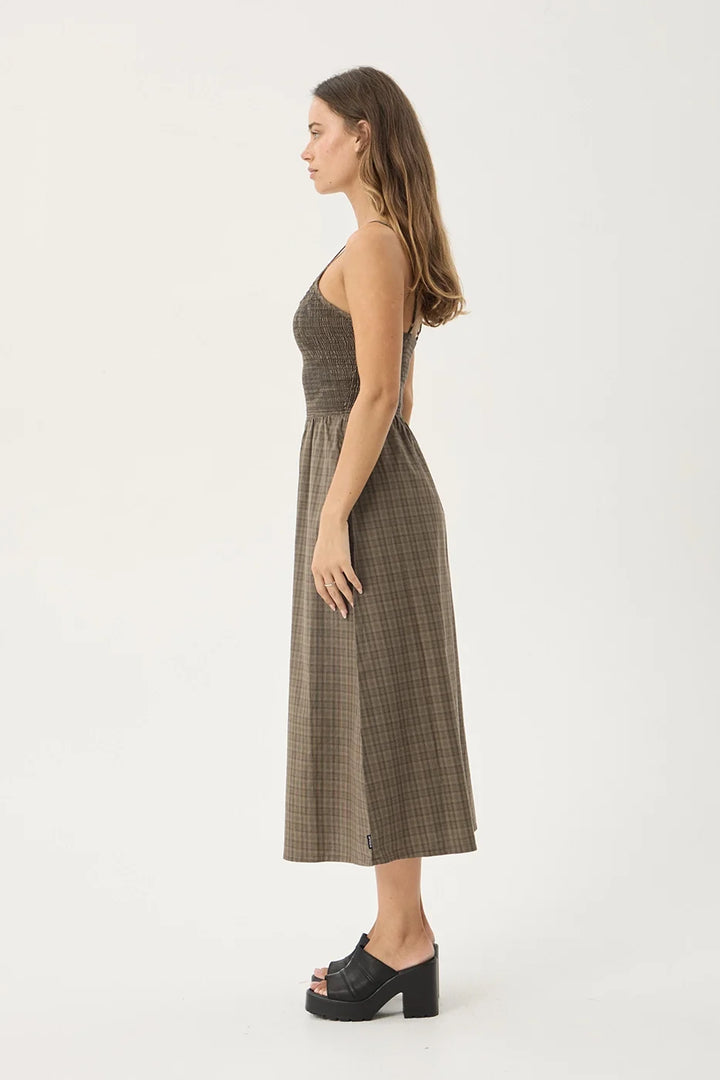 Shadow Midi Dress – Stone Check