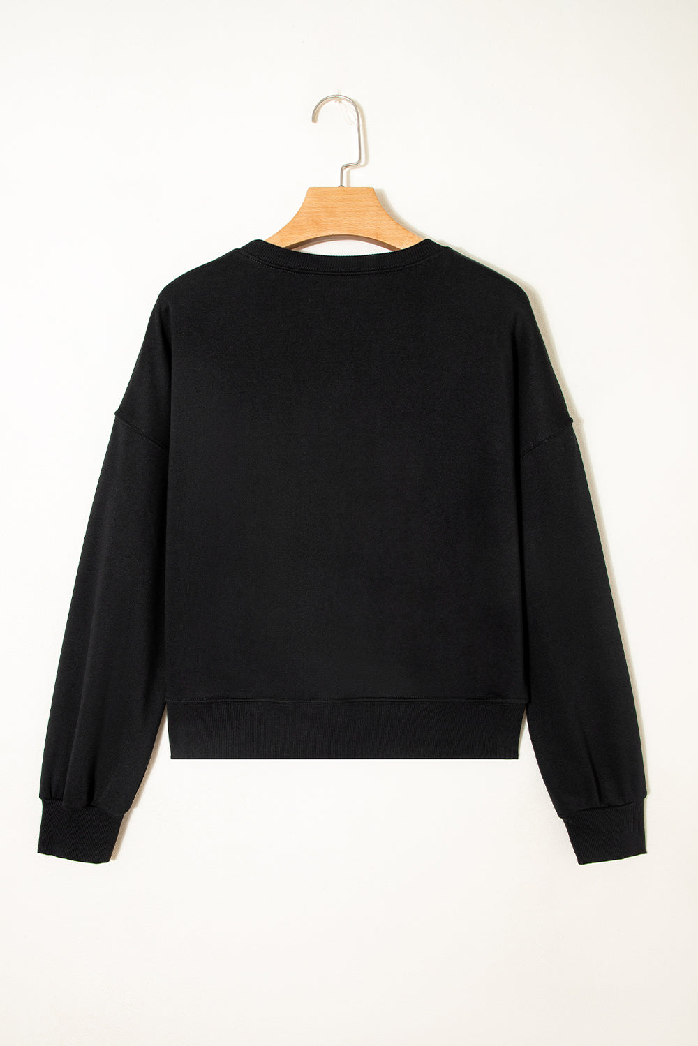 Navy Blue CLASSY UNTIL KICKOFF Plush Letter Patched Loose Sweatshirt