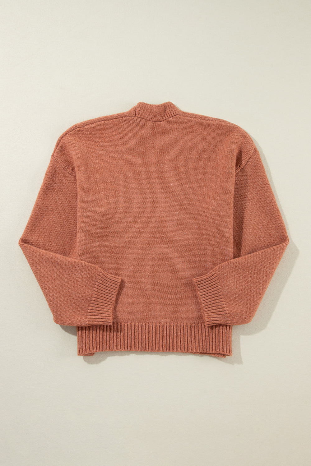 Light French Beige Drop Shoulder Open Front Cropped Cardigan