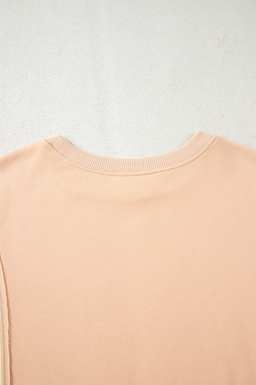 Beige Color Block Patchwork Split Hem Casual Sweatshirt