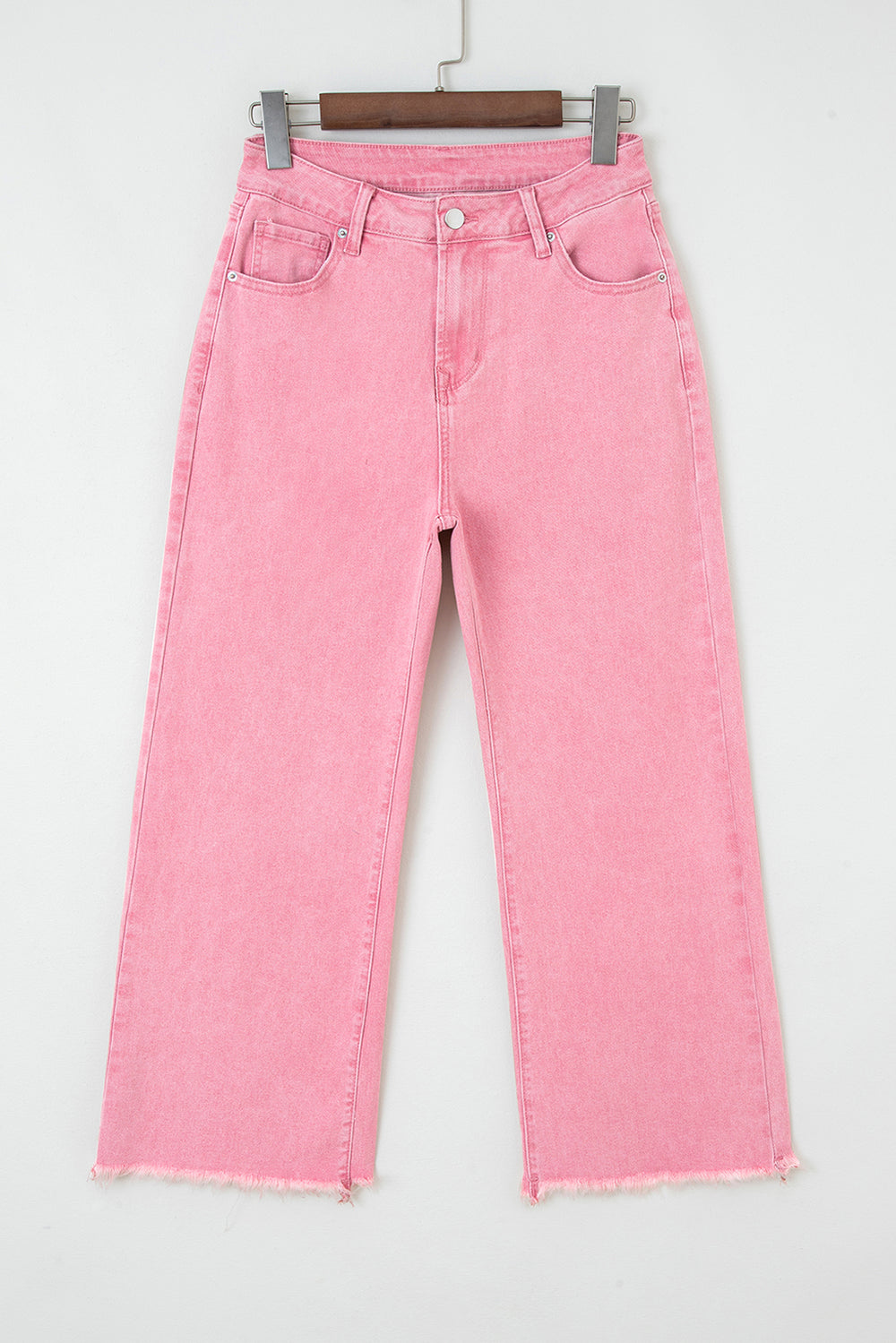 Myosotis Acid Washed High Rise Cropped Wide Leg Jeans