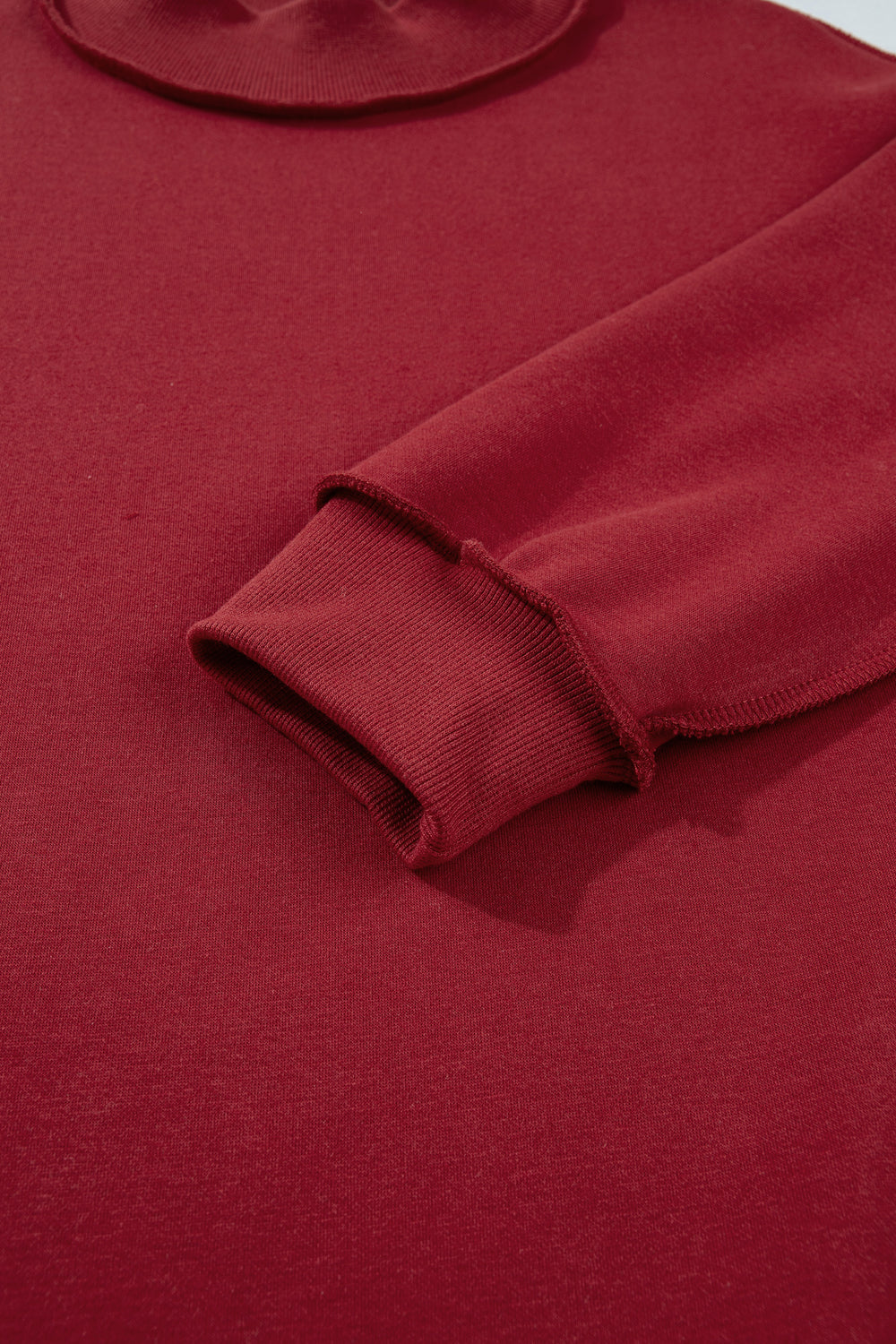 Racing Red Oversize Drop Shoulder Reversible Mock Neck Sweatshirt
