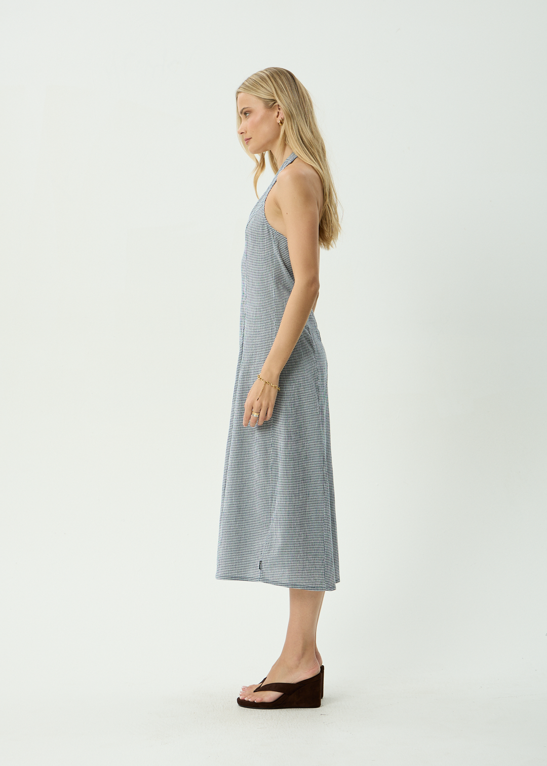 Maya Midi Dress – Indy Navy Check