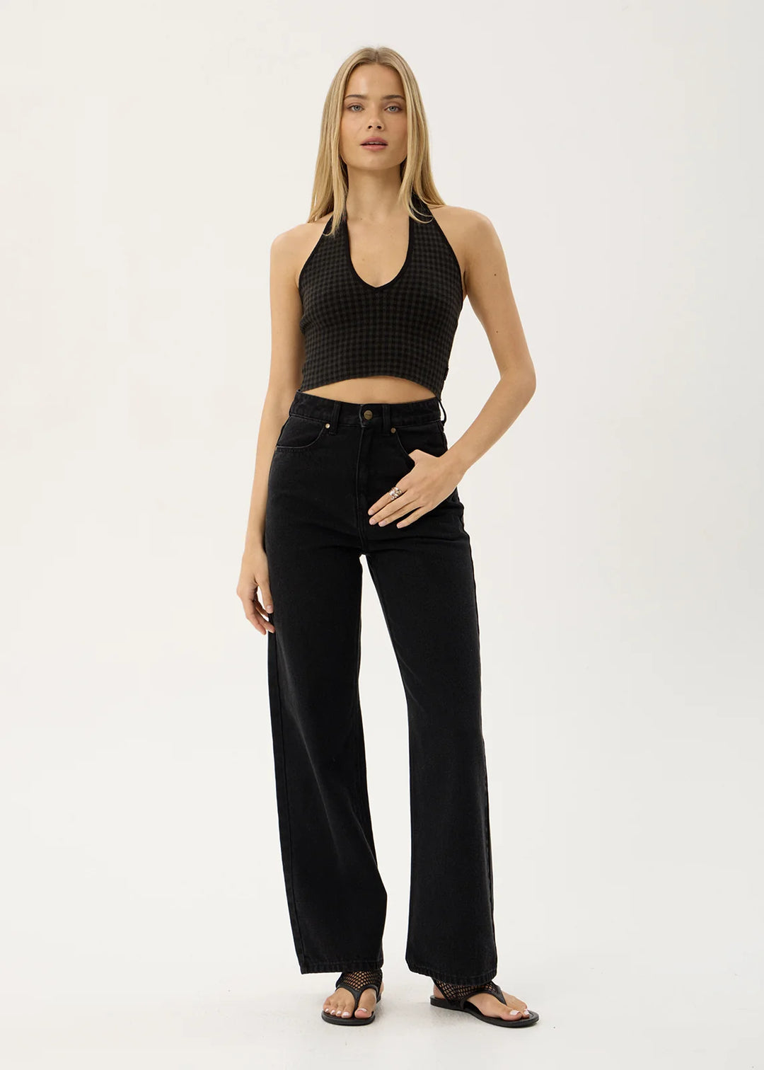 Briar Knit Halter Top – Thyme Gingham